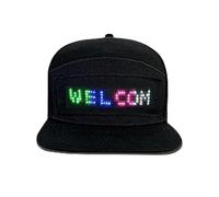 Gorra modificable, sombrero de señalización LED,Gorra de béisbol ajustable con LED frío | Cómoda pantalla desmontable Sombrero con pantalla LED para edición de , fácil de usar, para uo, Negro , M