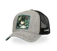 Gorra My Hero Academia, Gorra Trucker All Might, Ajustable con Snapback, Gris claro jaspeado/Negro, Talla única