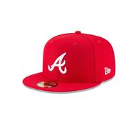 Gorra New Era 59Fifty MLB b sica ajustada de los Atlanta Braves, color rojo escarlata (18 cm)