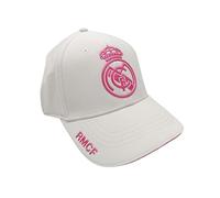 Gorra Oficial de Real Madrid Equipo de Fútbol, Regalo para Aficionados al Fútbol, Gorra con Visera para Hombre y Mujer, (FR/ES, Letras, Talla única, Blanco)