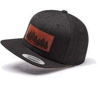 Gorra para hombre Flexfit Snapback: Woodland - Kappi para amantes de la naturaleza para mujer gorra de béisbol gorra al aire libre naturaleza bosque escalada equipo senderismo accesorios, Negro