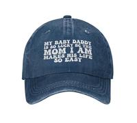 Gorra para la Cabeza, Mi papá Tiene Mucha Suerte Porque la mamá Que Soy le Hace la Vida Muy fácil Gorra de Golf Adjustable, Deportivo Sombrero Sol para Pesca Deportes Mujer