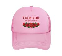 Gorra para la Cabeza,Que te jodan, Que tengas un Buen día, Malla Rosa Casual Hats Casual,Transpirable Gorra Deportiva para Deportes Pesca Golf