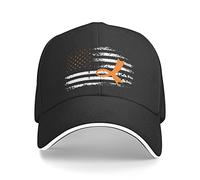 Gorra para Sol, Cinta de la Bandera Estadounidense para la concientización sobre el cáncer de Leucemia Gorra Deportiva Adjustable, Unisex Sombrero de Béisbol para Motociclet Caza Running