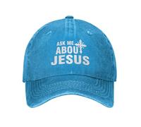 Gorra para Sol,Pregúntame sobre Jesús Religioso Visera Sombrero Casual,Cómoda Gorra para la Cabeza para Deporte Pesca Caza