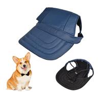 Gorra Perro Mascota Deportes Respirable, Gorro de Protección Solar para Perro Ajustable, Gorra con Visera para Perros con Agujeros de Oídos, Gorra Perro para Actividades Aire Libre (Azul Marino, L)