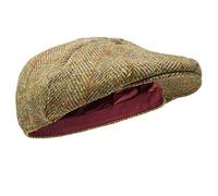 Gorra Plana de 8 Piezas Dingwall - 100% Lana Tejida a Mano - Harris Tweed - Resistente al Agua - Herringbone 54cm