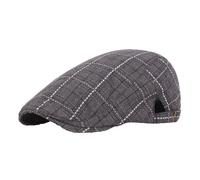 Gorra plana de tweed para hombre, a rayas, a cuadros, sombrero ajustable de tela para panadero, boina irlandesa, estilo vintage, sombreros Gatsby, pintor, gorra Gatsby, Newsboy, gorras de pico de pato