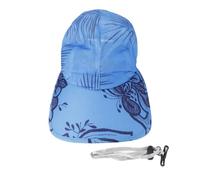 Gorra retráctil de protección solar para mujer, sombrero UV para exteriores, ala grande para playa, verano (Joya azul)