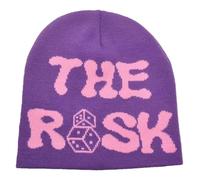 Gorra Retro, Pasamontañas Velo Carnaval Bordado Unisex Invierno Cálido de Punto Patrón Hip-Hop Streetwear con Letras para Y