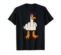 Gorra roja de Pato Gaviota Enojado del Dedo Medio Camiseta