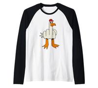 Gorra roja de Pato Gaviota Enojado del Dedo Medio Camiseta Manga Raglan