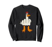 Gorra roja de Pato Gaviota Enojado del Dedo Medio Sudadera