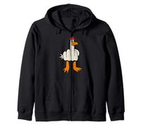 Gorra roja de Pato Gaviota Enojado del Dedo Medio Sudadera con Capucha