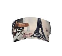 Gorra romántica de la Torre Eiffel de París con estampado de bicicleta a la moda, protección UV, visera solar, ligera, para exteriores, senderismo, pesca, playa, color negro