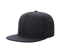 Gorra Snapback personalizada para hombres Diseña tu propio logotipo y texto bordado visera plana gorra de béisbol ajustable clásica, Negro, M-3XL