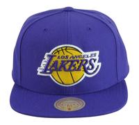 Gorra Snapback Plana Original Morada Los Angeles Lakers Mitchell Ness