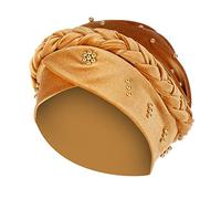 Gorra sólida con cuentas para mujer, gorra de béisbol musulmán contra el cáncer, gorra de atletismo, dorado, Talla única