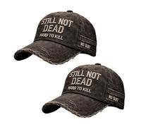 Gorra Still Not Dead, Gorra Difícil de Matar, Frase Divertida, Gorras de Béisbol Retro con Humor, Ajustable, Diseño Unisex Clásico (2Pcs)