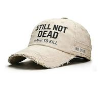 Gorra «Still Not Dead» Gorra «Hard to Kill» de béisbol Ajustable con Frase Divertida y Efecto Desgastado, Negra, humorística de béisbol (Blanco)