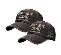 Gorra «Still Not Dead» (Todavía No Estoy Muerto) Gorra Difícil De Matar Gorra Ajustable Con Frase Divertida Gorra De Béisbol Desgastada Negra, Gorras Difíciles De Matar, Gorra Divertida (2pcs)