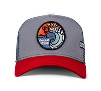 Gorra Trucker Ajustada Alta Coastal HFT The Glow Roja/Gris USA Baseball