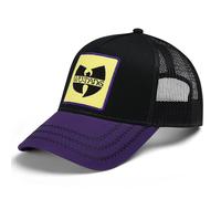 Amplified Gorra de béisbol Trucker con cierre ajustable y transpirable, Wu-Tang Clan, Negro-Púrpura-Amarillo, Talla única