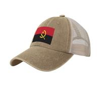 Gorra Trucker Angola Casual Cap con Malla en la Parte Trasera,Ajustable con Cierre Gorra Hombre Mujer Verano,Marrón