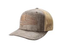 ARIAT Men's Embroidered Flag Snapback Cap, Brown