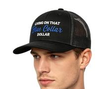 Gorra Trucker Azul Obrero Con Dólar, Transpirable Malla Ajustable Divertida Linterna Frontal, Sombrero De Béisbol Divertido, para Construcción Taller Fin de Semana Senderismo Acampada Aire Libre Parqu