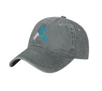 Gorra Trucker Cinta Blanca Y Turquesa De Concienciación sobre El Cáncer De Cuello Uterino Hombre Mujer Gorras Vaquera Ligera Sombrero Secado Rápido Gorra De Béisbol para Senderismo Running Golf