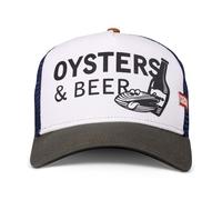 Gorra Trucker Mesh Costal HFT Oysters & Beer Blanca/Oliva Alta Ajustada