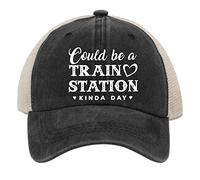 Gorra Trucker Podría Ser Un Día De Estación De Tren Casual Gorra Béisbol Protector UV Sol Al Aire Libre Cap para Hombre Mujeres Hip Hop