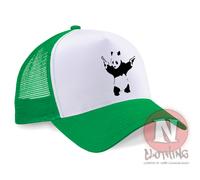 Gorra Trucker Retro De Malla Con Graffiti Urbano De Banksy Panda Y Armas