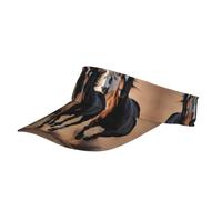 Gorra unisex con estampado de caballos para correr, visera mágica para fitness, playa, senderismo