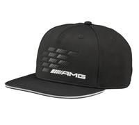 Gorra Unisex de Mercedes-Benz AMG con Visera Plana, Negra, Ajustable, poliéster Reciclado, Uso Diario, para Todo el año, Cierre Snapback, AMG Essentials