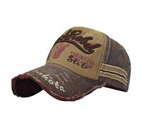 Gorra vintage con visera para hombre y mujer, gorro de béisbol de cola de caballo criss con sombrero alto de mezcol, sombrero de malla de secado rápido, gorra deportiva, café, Talla única
