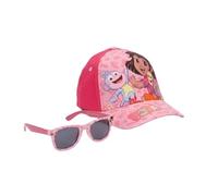 Gorra y Gafas de Sol Dora La Exploradora Set Niños Original - Gorra Infantil Ajustable y Gafas de Sol UV400 Protección Solar Diseño Dora La Exploradora, Verano Niño y Niña para Playa y Piscina