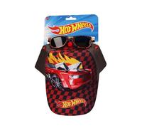 Gorra y Gafas de Sol Hot Wheels Set Niños Original - Gorra Infantil Ajustable y Gafas de Sol UV400 Protección Solar Diseño Hot Wheels, Complementos Verano Niño y Niña para Playa y Piscina