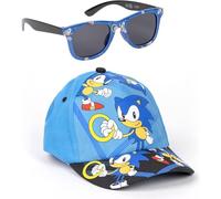 Gorra y Gafas de Sol Sonic Set Infantil Original para Niñ@s Unisex - Sonic Accesorios Verano Gafas Protección UV y Gorra Ajustable