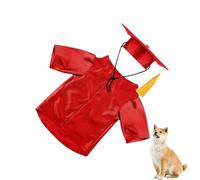 Gorra Y Toga De Graduación para Gatos - Conjunto Lavable para Mascotas - Conjunto De Ropa para Mascotas con para Gatitos, Razas Pequeñas Y Fiestas