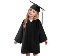 Gorra y vestido para niños, cómodo juego de bata de graduación para niños, elegante disfraz de graduado 2025, ropa de rendimiento para niños y niñas, Negro, 30 yards
