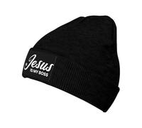 Gorras Beanie de Punto Jesús es mi Jefe Cálidos Gorro de Invierno Transpirable Sombreros de Invierno para Hombre Corriendo Adulto