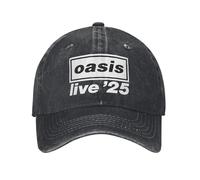 Gorras de béisbol Casuales Vintage y clásicas O-Oasis Live 25 Tour Rock Band para Hombres y Mujeres Gorra Snapback Lavada de Denim Desgastado Gorra Ajustable para Concierto Duradera y cómoda