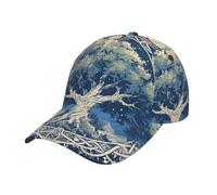 Gorras de béisbol con diseño de luna espiritual del árbol celta de la vida, ajustable, para papá, camionero, hip hop, para hombres y mujeres, color negro, Negro, Taille unique