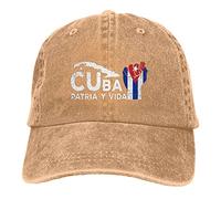 Gorras De Béisbol Cuba Bandera Patria Y Vida Orgullo Cubano Gorros Casuales Transpirable Hip Hop Gorra Tela Elástica Gorras Beisbol para Conducir, Pesca, Tenis
