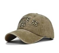 Gorras de béisbol de invierno de hip hop (caqui ajustable) para hombre, unisex, estilo Route 66, estilo vintage