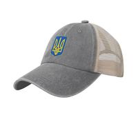 Gorras De Béisbol De Malla para Hombre Y Mujer Unisex con Estampado del Escudo De Armas De Ucrania Y La Bandera Estilo Casual Hip Hop Ajustables para Correr Entrenar Y Actividades Al Aire Libre