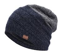 Gorras de béisbol de punto grueso para hombre, con forro cálido, unisex, para invierno, azul marino, Talla única