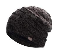 Gorras de béisbol de punto grueso para hombre, con forro cálido, unisex, para invierno, café, Talla única